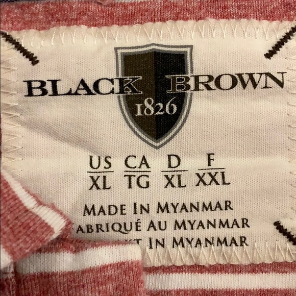Black brown 1826 polo fade red with white stripes - Picture 2 of 3